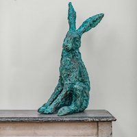 Hase Garten Bronze Skulptur | Blick Nach Unten Hase Von Christine Baxter von ChristineBaxterArt