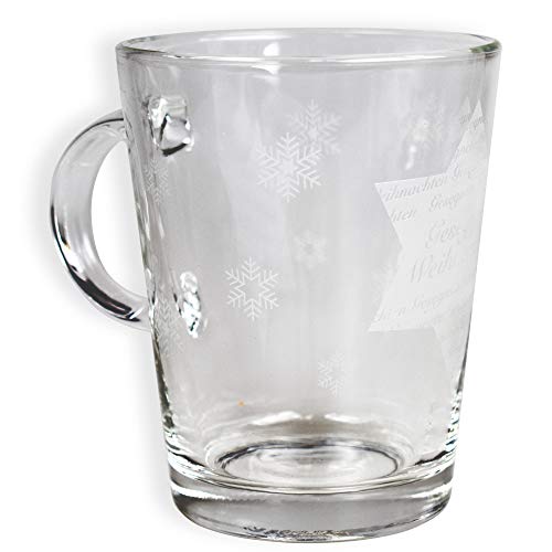 Christliche Geschenkideen °° Teeglas mit Stern gesegnete Weihnachten für heiße Getränke von Christliche Geschenkideen