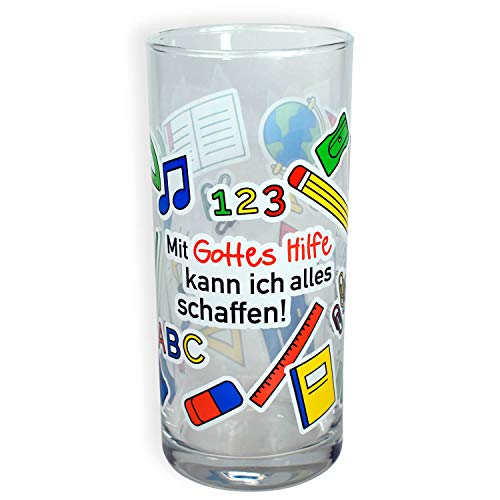 Christliche Geschenkideen °° Trinkglas ABC Mit Gottes Hilfe kann ich Alles schaffen- von Christliche Geschenkideen