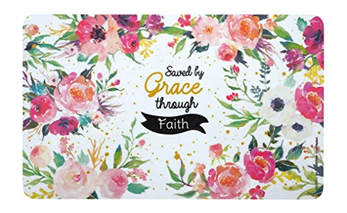 Frühstücksbrettchen"Saved by Grace through Faith" im Vintage Blumen Muster mit goldenen Details von Christliche Geschenkideen