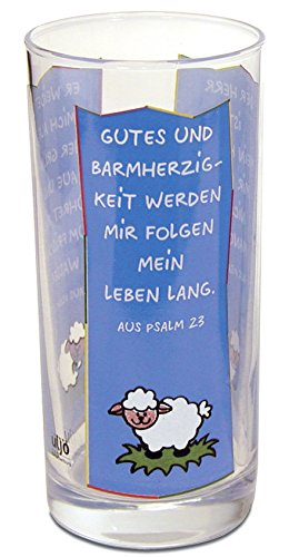 Christliche Geschenkideen °° Trinkglas Wolli Gutes und Barmherzigkeit Werden mit folgend Mein Leben lang von Christliche Geschenkideen