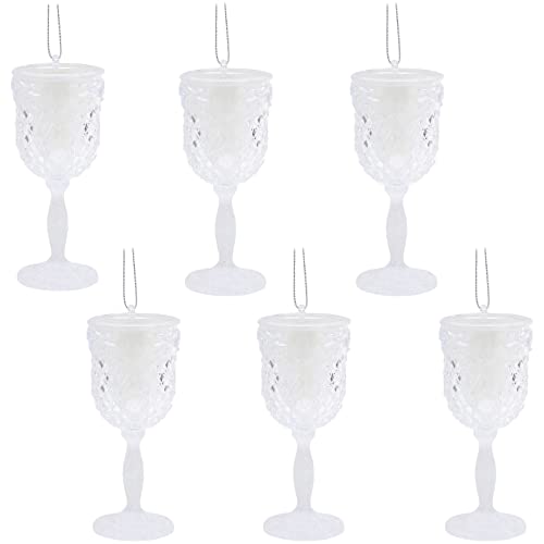 Christmas Concepts® 10cm Glitter Wine Glass Decorations - Luxus Weihnachtsschmuck (Irisierend, Packung mit 6) von Christmas Concepts