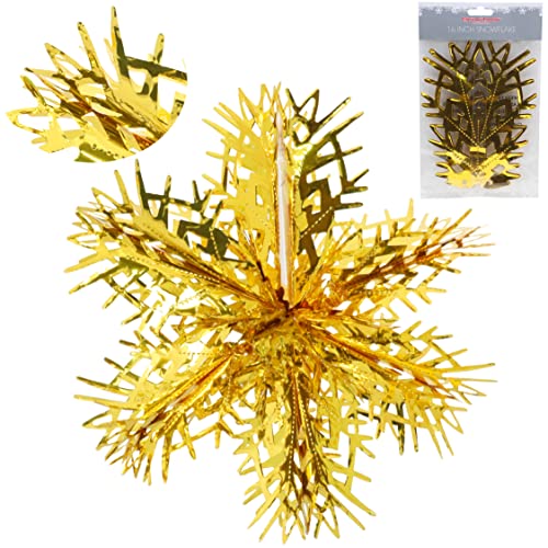 Christmas Concepts® 16 Zoll (1,3 Fuß) große Folie 3D Schneeflocke hängende Dekoration – Weihnachtsbesatz (Gold) von Christmas Concepts