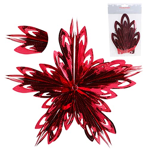 Christmas Concepts® 16 Zoll (1,3 Fuß) große Folie 3D-Stern hängende Dekoration – Weihnachtsbesatz (Rot) von Christmas Concepts