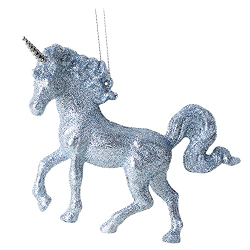 Christmas Concepts® 16cm Glitzer Einhorn Dekoration - Luxus Weihnachtsdekoration (Eisblau, Packung mit 1) von Christmas Concepts