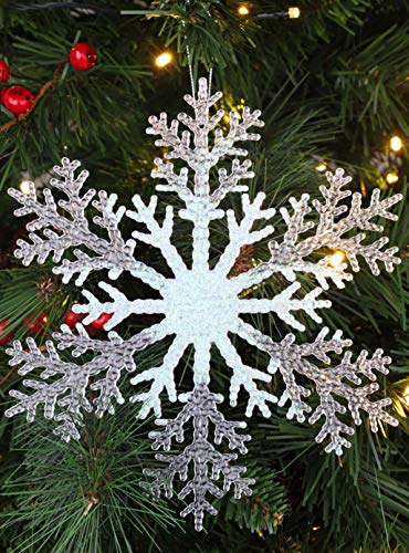 Christmas Concepts® 21cm (8") glitzernde Schneeflockendekoration - Weihnachtskugeln (IRISIEREND, 1) von Christmas Concepts