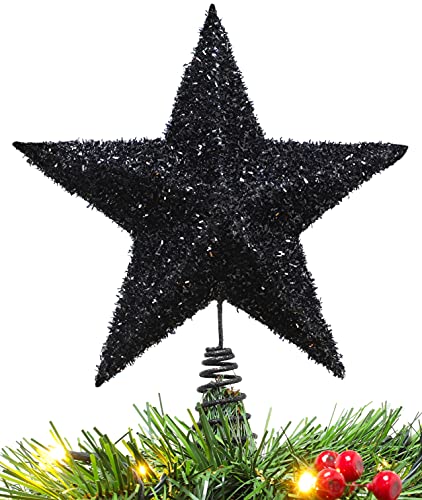 Christmas Concepts® 28cm Funkelnd Baumkronen-Stern - Luxuriöse Weihnachtsdekoration (Black) von Christmas Concepts