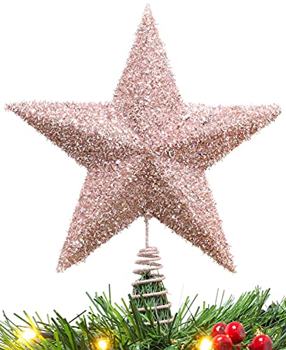 Christmas Concepts® 28cm Funkelnd Baumkronen-Stern - Luxuriöse Weihnachtsdekoration (Rose Gold) von Christmas Concepts