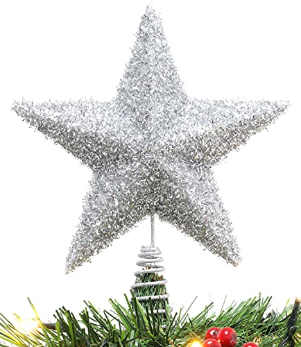 Christmas Concepts® 28cm Funkelnd Baumkronen-Stern - Luxuriöse Weihnachtsdekoration (Silver) von Christmas Concepts