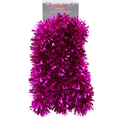 Christmas Concepts® 3m / 9.8ft Klobig/Feines Weihnachtslametta - Weihnachtsdekoration - Hochwertige Lametta (Pink) von Christmas Concepts