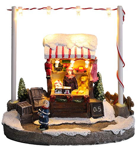 Christmas Concepts® 5 "/ 13cm LED beleuchtet Weihnachtsmarktszene (Spielzeugstand) von Christmas Concepts