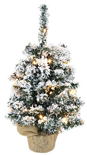 Christmas Concepts® 50cm (20 ") Vorleuchtet Tisch Weihnachtsbaum Mit LED Leuchten und Sackleinen Sack Basis von Christmas Concepts