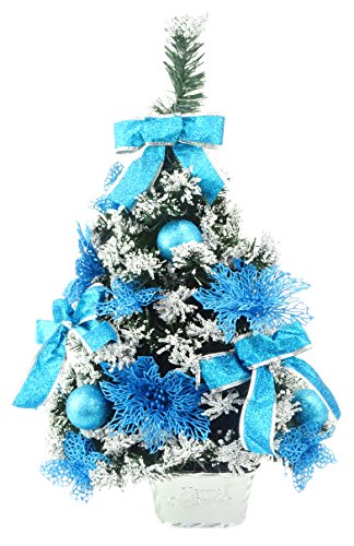 Christmas Concepts® 60cm (24") Frostiger Weihnachtsbaum mit Dekorationen - Vorverziert Weihnachtsbaum (Blau) von Christmas Concepts