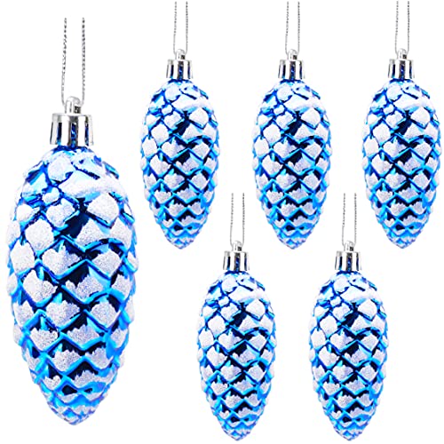 Christmas Concepts® 6er-Pack – 90 mm glänzende und glitzernde Tannenzapfen-Kugeln – Christbaumschmuck von Christmas Concepts