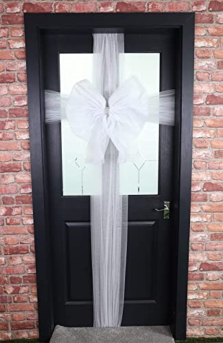 Christmas Concepts® DIY dekorative Türschleife mit Diamanten-Dekoration - Hochzeit/Partys/Weihnachten (Weiß) von Christmas Concepts