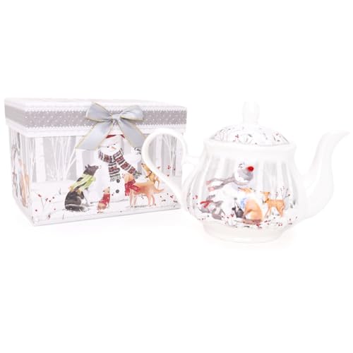 Christmas Concepts® Keramikgeschirr-Serie Schneemann und Freunde, Teekanne von Christmas Concepts