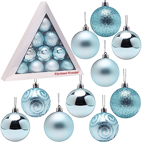Christmas Concepts® Packung mit 10-60 mm Shatterproof Flitter - Weihnachtsbaum-Flitter (Eisblau) von Christmas Concepts