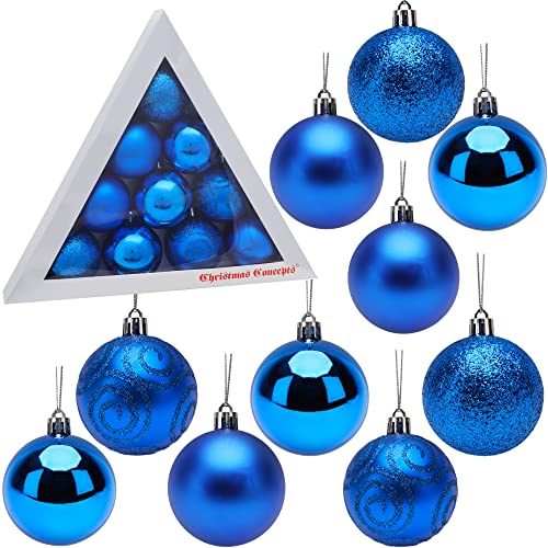 Christmas Concepts® Packung mit 10-60 mm Shatterproof Flitter - Weihnachtsbaum-Flitter (Königsblau) von Christmas Concepts