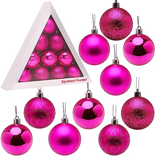 Christmas Concepts® Packung mit 10-60 mm Shatterproof Flitter - Weihnachtsbaum-Flitter (Pink) von Christmas Concepts