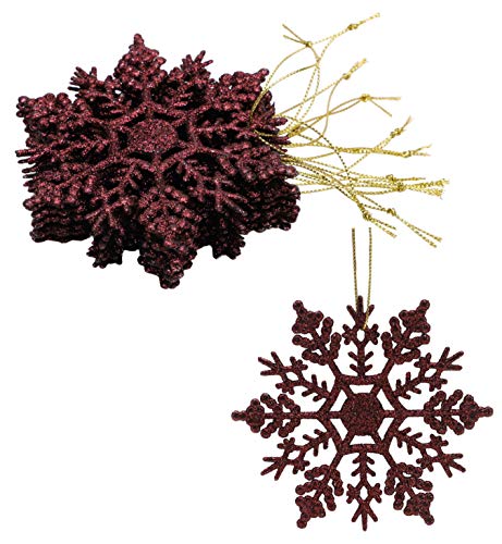 Christmas Concepts® Packung mit 12-10 cm Glitter Schneeflocke zum Aufhängen - Weihnachtsschmuck (Mokka) von Christmas Concepts