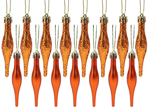 Christmas Concepts® Packung mit 15-8,5 cm Tröpfchenkugeln - Matt- und Glitzer-Design - Weihnachtskugeln (Kupfer) von Christmas Concepts