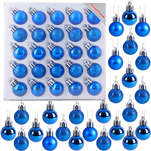 Christmas Concepts® Packung mit 25 Glänzend, Matt & Glitter Mini Weihnachtsbaum-Flitter (Blue) von Christmas Concepts