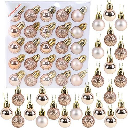 Christmas Concepts® Packung mit 25 Glänzend, Matt & Glitter Mini Weihnachtsbaum-Flitter (Champagne) von Christmas Concepts