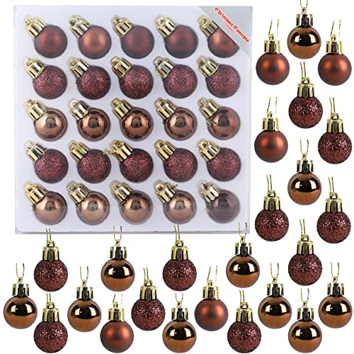 Christmas Concepts® Packung mit 25 Glänzend, Matt & Glitter Mini Weihnachtsbaum-Flitter (Mocha) von Christmas Concepts