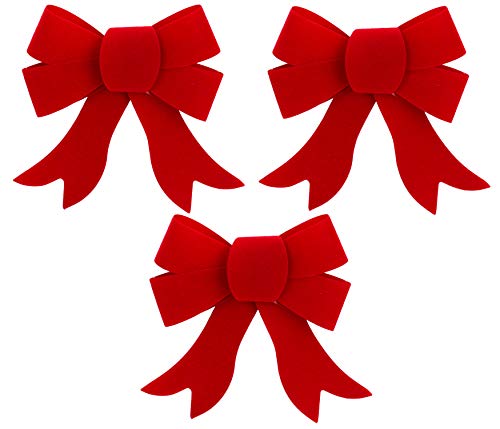 Christmas Concepts® Packung mit 3-10 cm rot und Gold gestreiften Glitzerbögen - Accessoires und Dekorationen (Rot) von Christmas Concepts