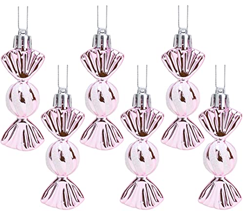 Christmas Concepts® Packung mit 6-8cm Mini-Kugeln in süßer Form – Glänzend & Glitzerverziert – Christbaumschmuck (Baby Pink) von Christmas Concepts