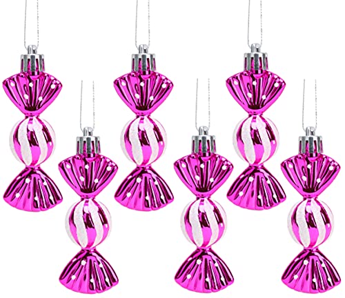 Christmas Concepts® Packung mit 6-8cm Mini-Kugeln in süßer Form – Glänzend & Glitzerverziert – Christbaumschmuck (Hot Pink) von Christmas Concepts