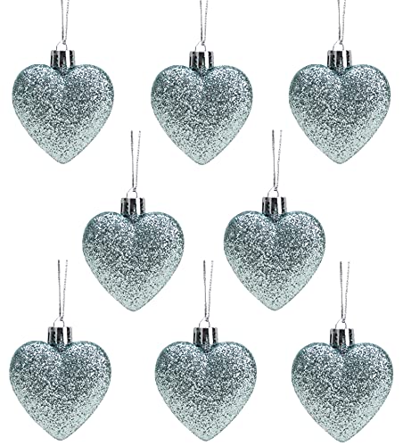 Christmas Concepts® Packung mit 8-60 mm herzförmigen Christbaumkugeln – Glitzernde Christbaumkugeln von Christmas Concepts