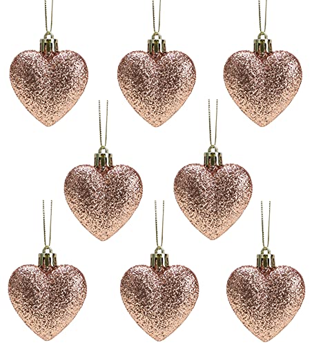 Christmas Concepts® Packung mit 8-60 mm herzförmigen Christbaumkugeln – Glitzernde Christbaumkugeln von Christmas Concepts