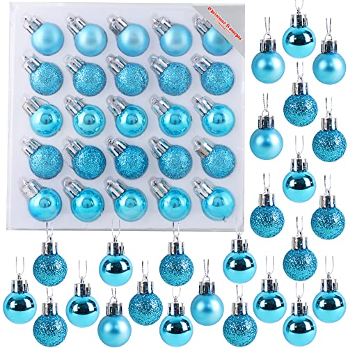 Packung mit 25 Glänzend, Matt & Glitter Mini Weihnachtsbaum-Flitter (Turquoise) von Christmas Concepts
