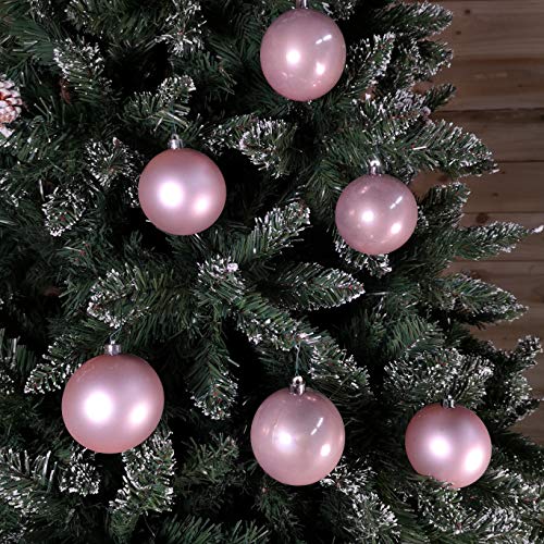 6 Weihnachtskugeln Christbaumkugeln Kugeln Baumkugeln Rosa bruchfest 80mm … von Kaemingk
