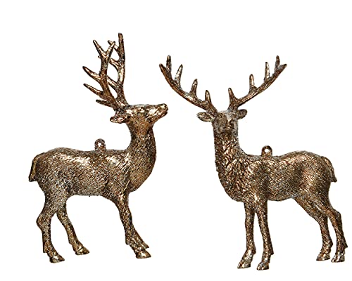 Christbaumschmuck Kunststoff 14cm x 1 Stück Sortiert Hirsch bruchsicher trüffel braun von Christmas Decorations