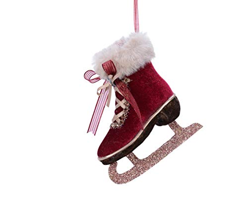 Christmas-Decorations Weihnachtsfigur Samt Schlittschuh Kunstfell 14cm von Christmas-Decorations