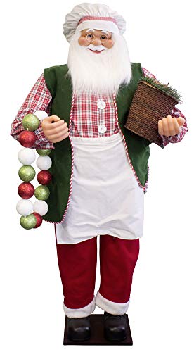 Christmas Paradise Deko XL Weihnachtsmann 150cm Figur Koch Santa Nikolaus weiß-grün von Christmas Paradise