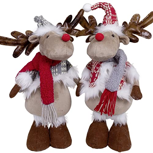 Christmas Paradise Großer Deko Weihnachts-Elch 40cm(50cm) im 2er Set Rentier braun von Christmas Paradise