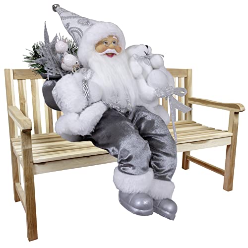 Christmas Paradise Sitzender Weihnachtsmann 30cm Deko-Figur Kantenhocker (Modell Olaf) von Christmas Paradise