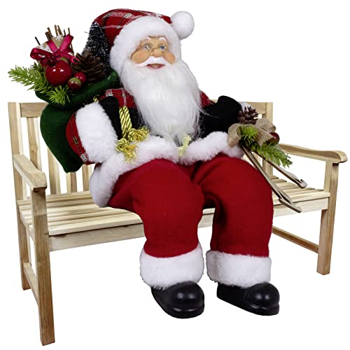 Christmas Paradise Sitzender Weihnachtsmann 30cm Deko-Figur Kantenhocker (Modell Rasmus) von Christmas Paradise