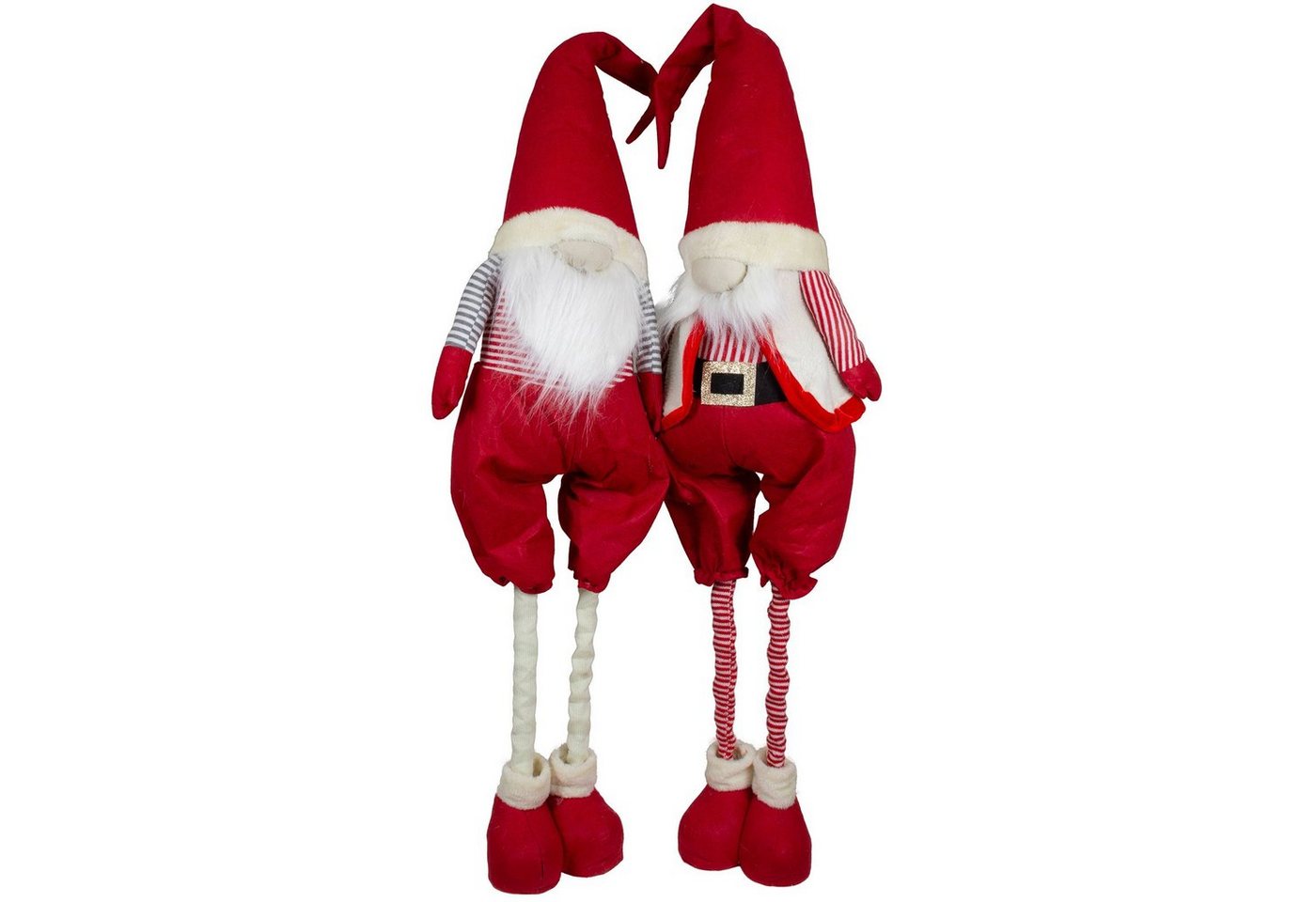 Christmas Paradise Weihnachtsfigur Wichtel ausziehbar 70-100cm (95-125cm), Pärchen XL (Dekofiguren, 2 St., im Set), Weihnachten, rot von Christmas Paradise