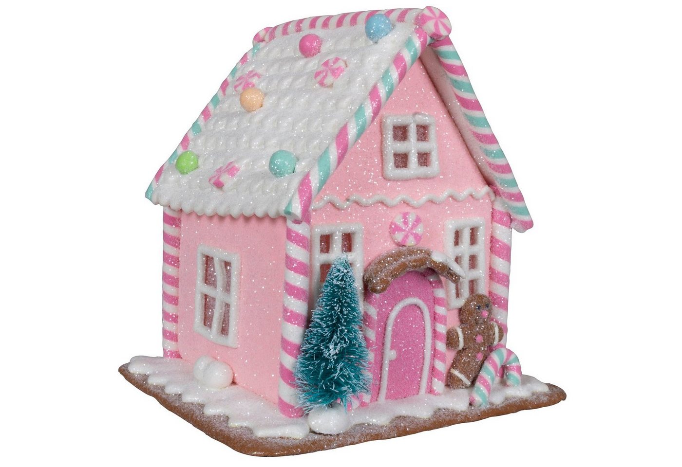 Christmas Paradise Weihnachtshaus Deko Lebkuchenhaus 15cm rosa, Lebkuchen-Design von Christmas Paradise