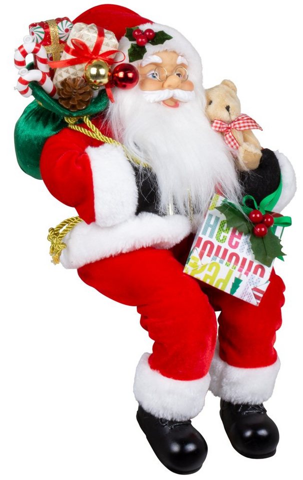 Christmas Paradise Weihnachtsmann Kantenhocker 45cm Dekofigur versch. Modelle & Farben (1 St), Sitzender Nikolaus Weihnachtsdeko von Christmas Paradise
