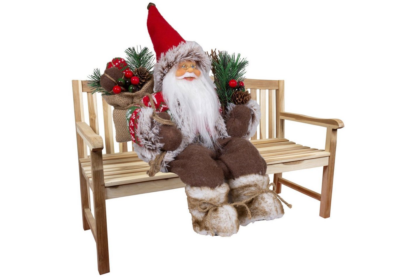 Christmas Paradise Weihnachtsmann Magnus 45cm / 30cm, sitzend (Dekofigur rot-braun, 1 St., Weihnachtsdeko), Kantenhocker zum Hinsetzen von Christmas Paradise