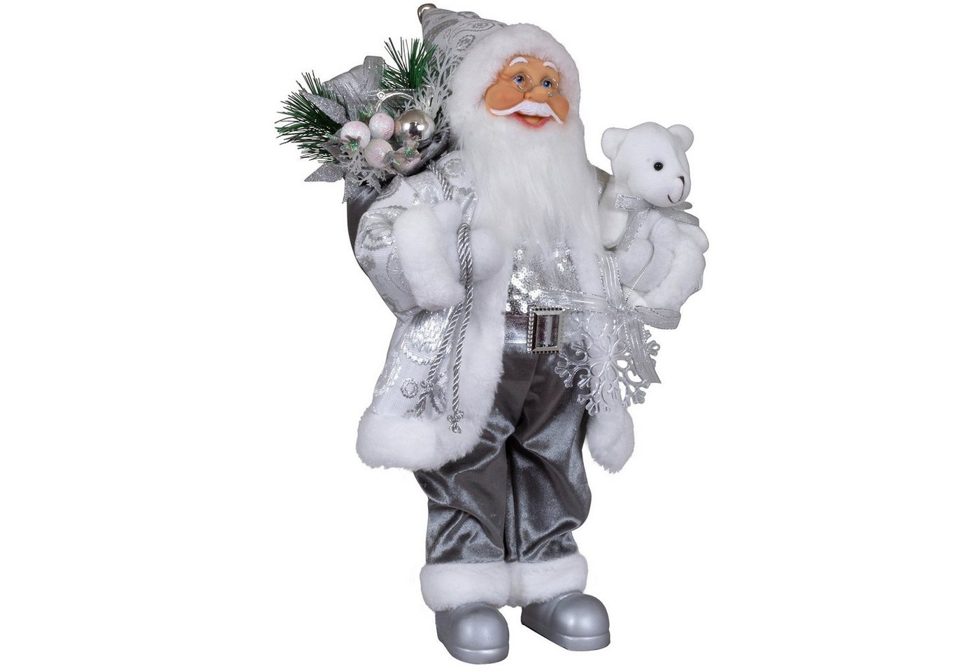 Christmas Paradise Weihnachtsmann Olaf, 4 Größen (30-80cm) (Deko Figur, 1 St), silber von Christmas Paradise