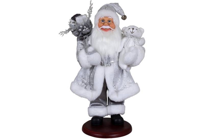 Christmas Paradise Weihnachtsmann Olaf 45cm auf Podest (Dekofigur silber, 1 St., Weihnachtsdeko), steht auf Podest von Christmas Paradise
