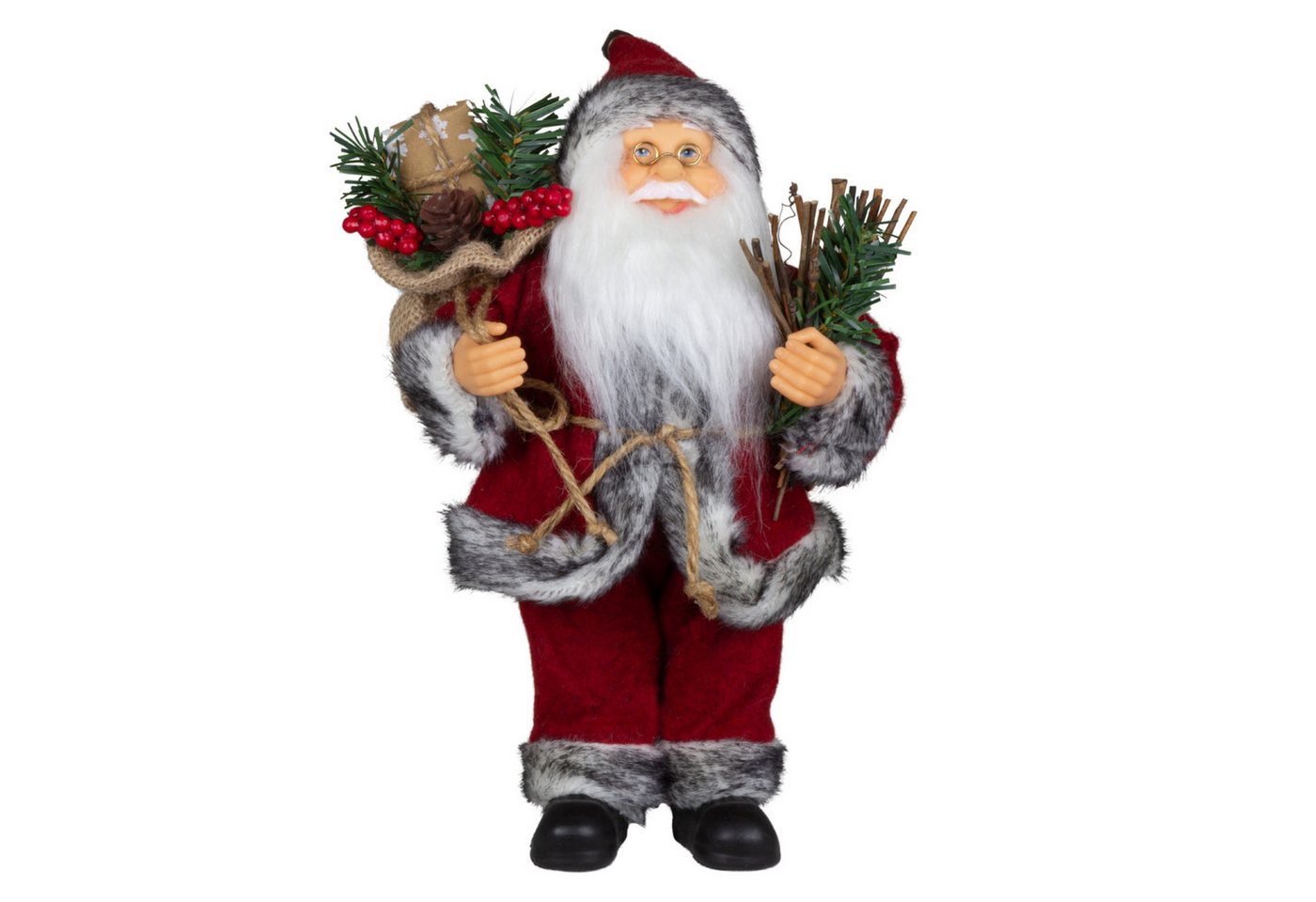 Christmas Paradise Weihnachtsmann stehend 25cm (Santa, 1 St., Weihnachtsdeko), in rot mit Geschenkesack von Christmas Paradise