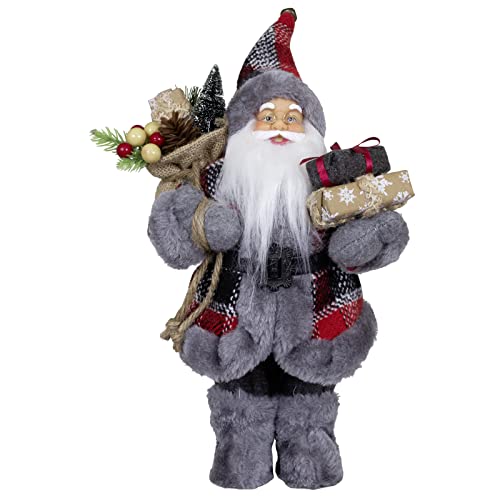 Christmas Paradise stehender Weihnachtsmann Finn grau Dekofigur klein (30cm) von Christmas Paradise