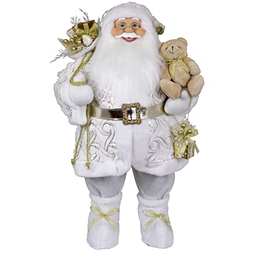 Christmas Paradise stehender Weihnachtsmann Viggo weiß Dekofigur XL (80cm) von Christmas Paradise